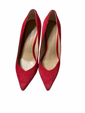 Banana Republic Red Suede Pointed Toe Heels Sz 6 **see pic for damage